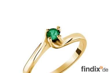 18k Gold Ring mit Smaragd