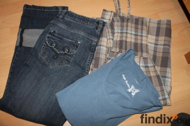 Kleid (Tunika), 7/8 Jeans u. T- Shirt Gr. 36