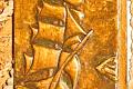 kupfer relief bild segel schiff maritm