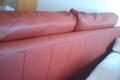 Ledercouch 2-Sitzer dunkles orange-rot