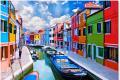 Schönes Bild auf Leinwand, Colorful Houses, Größe 80 x 60 cm