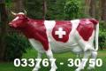 Schweizer Wappen Deko Kuh lebensgross als Gartenfigur ...
