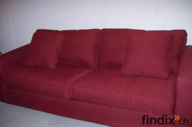3-sitzer Sofa, Rot, Stoff