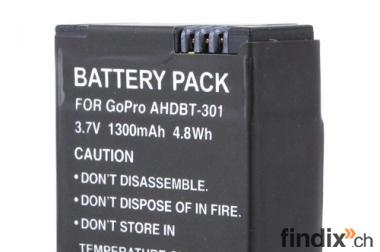 3.7V 1300mAh Ersatzakku Batterie für AHDBT-201 GoPro
