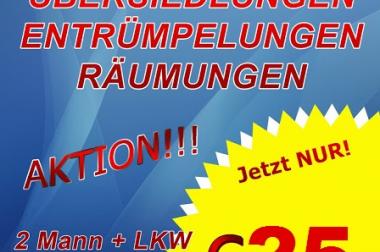 AKTION!!!! 2 Möbelpacker + LKW €25/Std Jetzt 