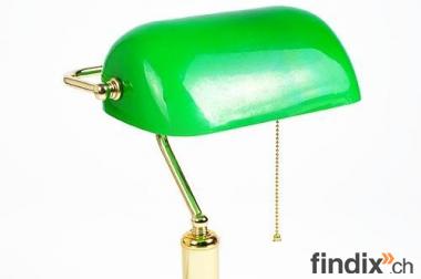 Bankerlampe schweiz klassik grün/gold
