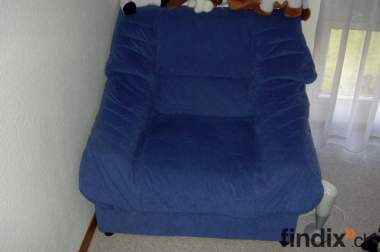 Blaues Fauteuil und 2'er Sofa zu verkaufen