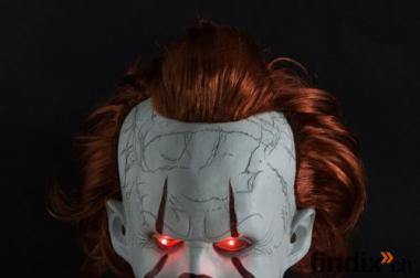 Clown Maske Rot LED Augen Grinsend Halloween Party 