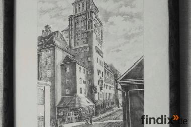 Essen Turmhaus alte Grafik (B077)