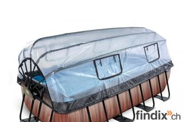 EXIT Wood Pool 400x200x100cm mit Sandfilterpumpe - 