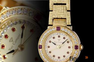 Gold Damen-Uhr 24K-Designeruhr mit.....