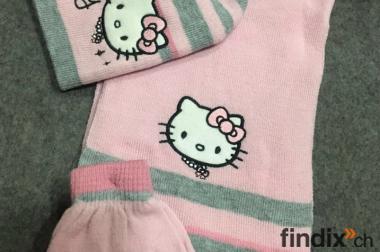Hello Kitty Fan Set Mütze Beanie Schal Handschuhe 