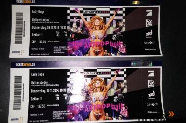 Lady Gaga - 2 TOP Tickets / Hallenstadion Zürich