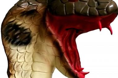 Latex Maske Klapperschlange Schlange Schlangekopf 