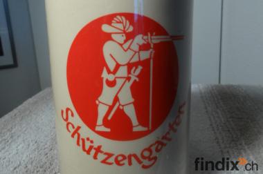 Mass Keramik Bierkrug Schützengarten