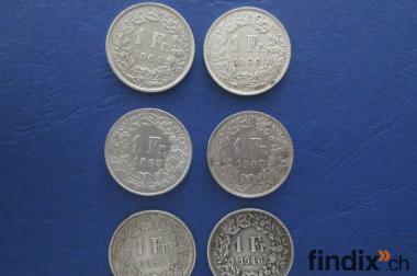 Münzen 1-Franken, Silber