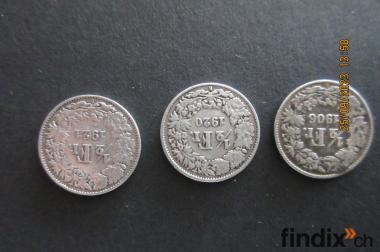 Münzen 50-Rappen, Silber