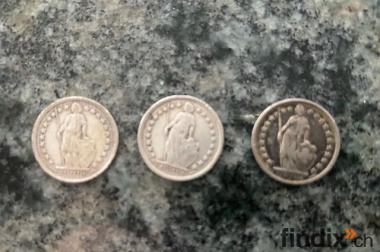 Münzen 50-Rappen, Silber