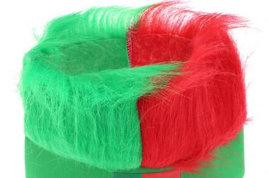 Portugal Fan Stirnband mit Haaren und Flagge Fussball