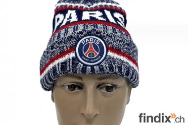 PSG Mütze mit Bommel Paris Saint-Germain Beanie 