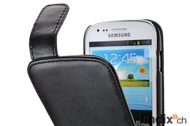 Samsung Galaxy S3 mini Hülle Leder schwarz