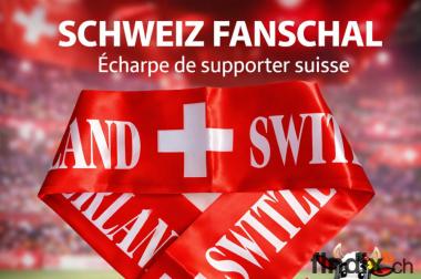 Schweiz Fanschal Switzerland beidseitig bedruckt ca. 