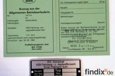 Simson Blanko Betriebserlaubnis BE ABE Typenschild & 