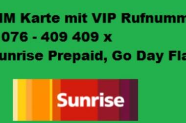 Sunrise Prepaid SIM Karte mit VIP Rufnummer / 