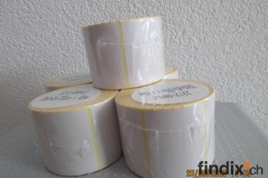 Thermoetiketten Rolle 63x45mm permanent klebend