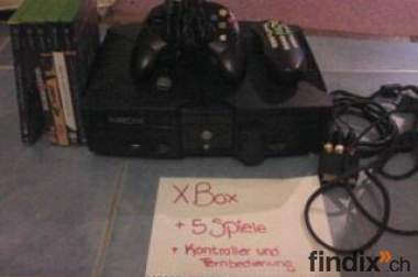 XBOX +Controller + Fernbedienung + 5 Spiele