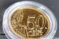 50 Euro-Cent-Münze vergoldet mit 24K-Goldauflage