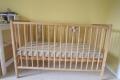 Babybett aus Holz, 120 x 70 cm, mit Lattenrost und Matratze