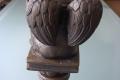 Eisenfigur Engel Knabe zeichnend auf Sockel H 35 cm