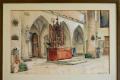 Gemälde-Aqu. ELLEN JOLIN, Franziskanerkirche in Rothenburg 1899!!