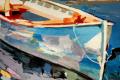 Großes neues BALI-Gemälde, Ankerndes Fischerboot!
