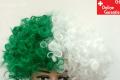 Grün Weiss Perücke St. Gallen Fan Fussball Afro Haar Kostüm Haare