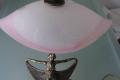 neue Tisch Lampe Jugendstil mit Messingfuss Dame und 