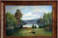 Ölgemälde Johnny Millar (1855), Landschaft mit Schafherde 1924!!